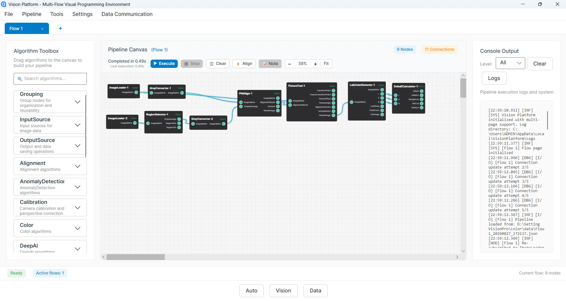 Giao diện VisionFlow — FLOW DESIGNER