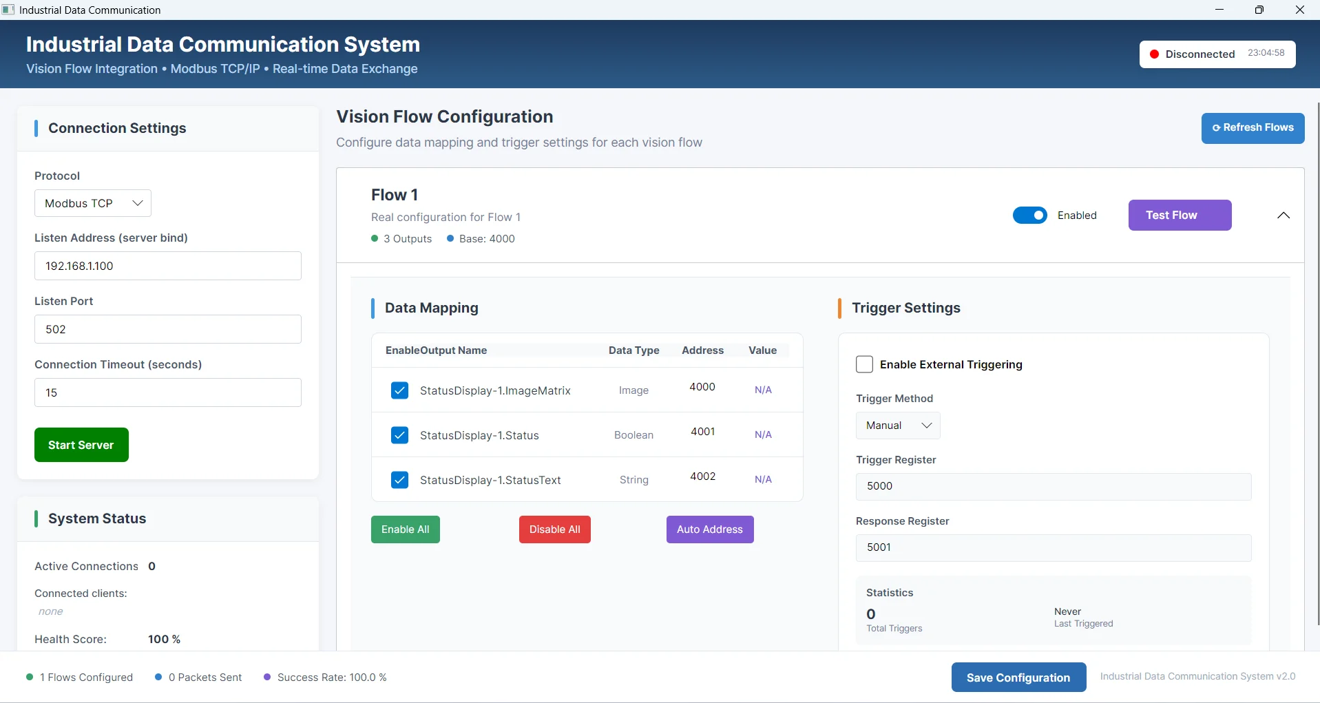 Giao diện VisionFlow — INDUSTRIAL COMMUNICATION